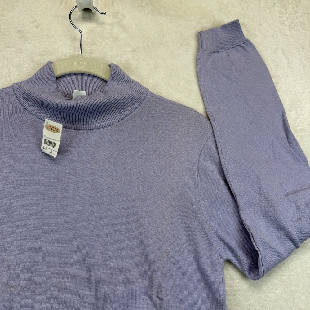 Talbots Mock Neck Top Women's S Purple Long Sleeve Classic Preppy